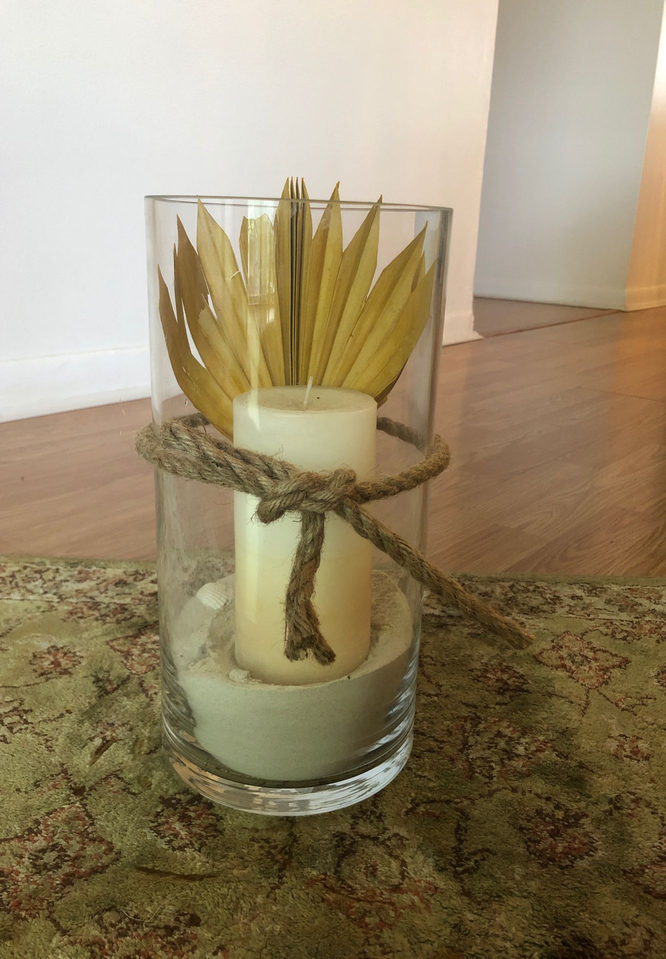 Glass vase With the candle