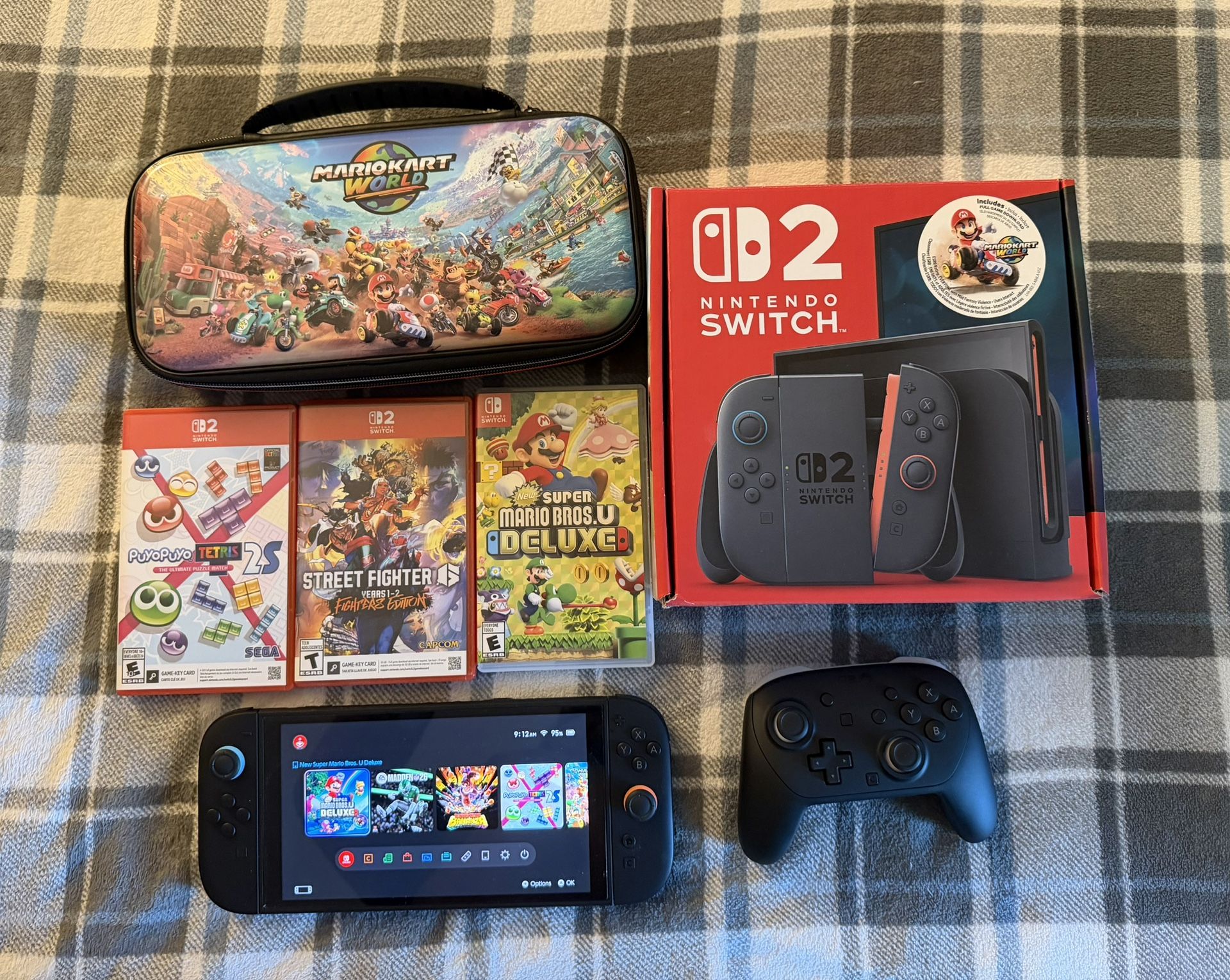 Switch 2, 3 Games, Pro Controller, Carrying Case, Original Box