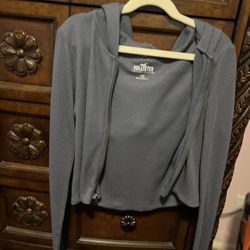 Girls Hollister Zipper Up Blue Hoodie XXS