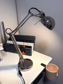 IKEA FORSA Chrome Silver Desk Work Lamp Adjustable Arm Head Metal Light Arcitect