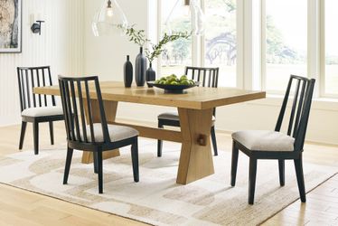 Galliden Black Dining Table and 4 Chairs