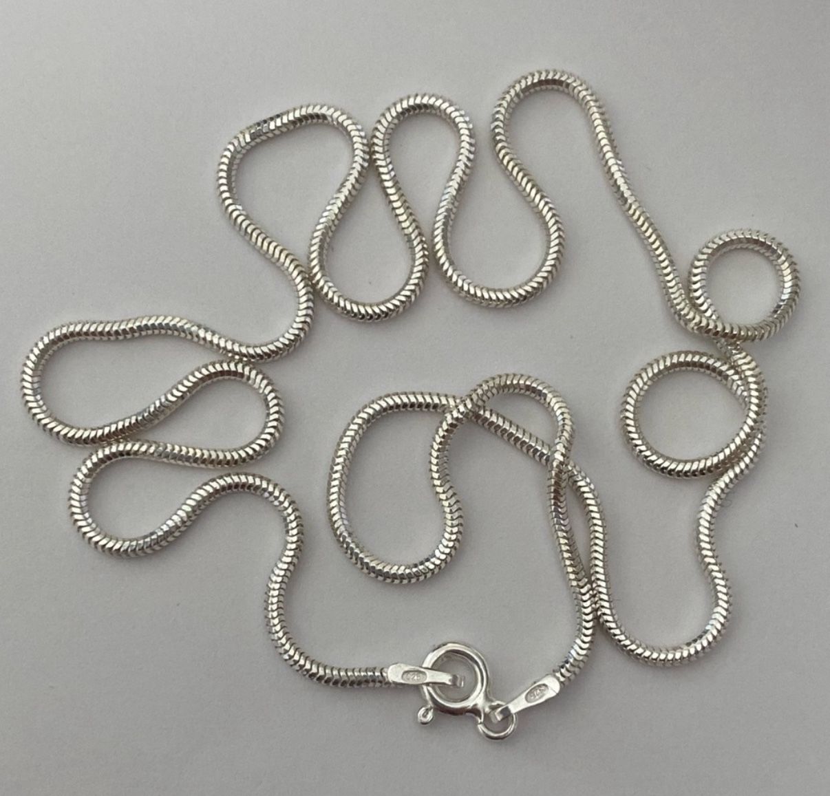 Unisex 925 silver 1.5mm chain necklace 18 inches