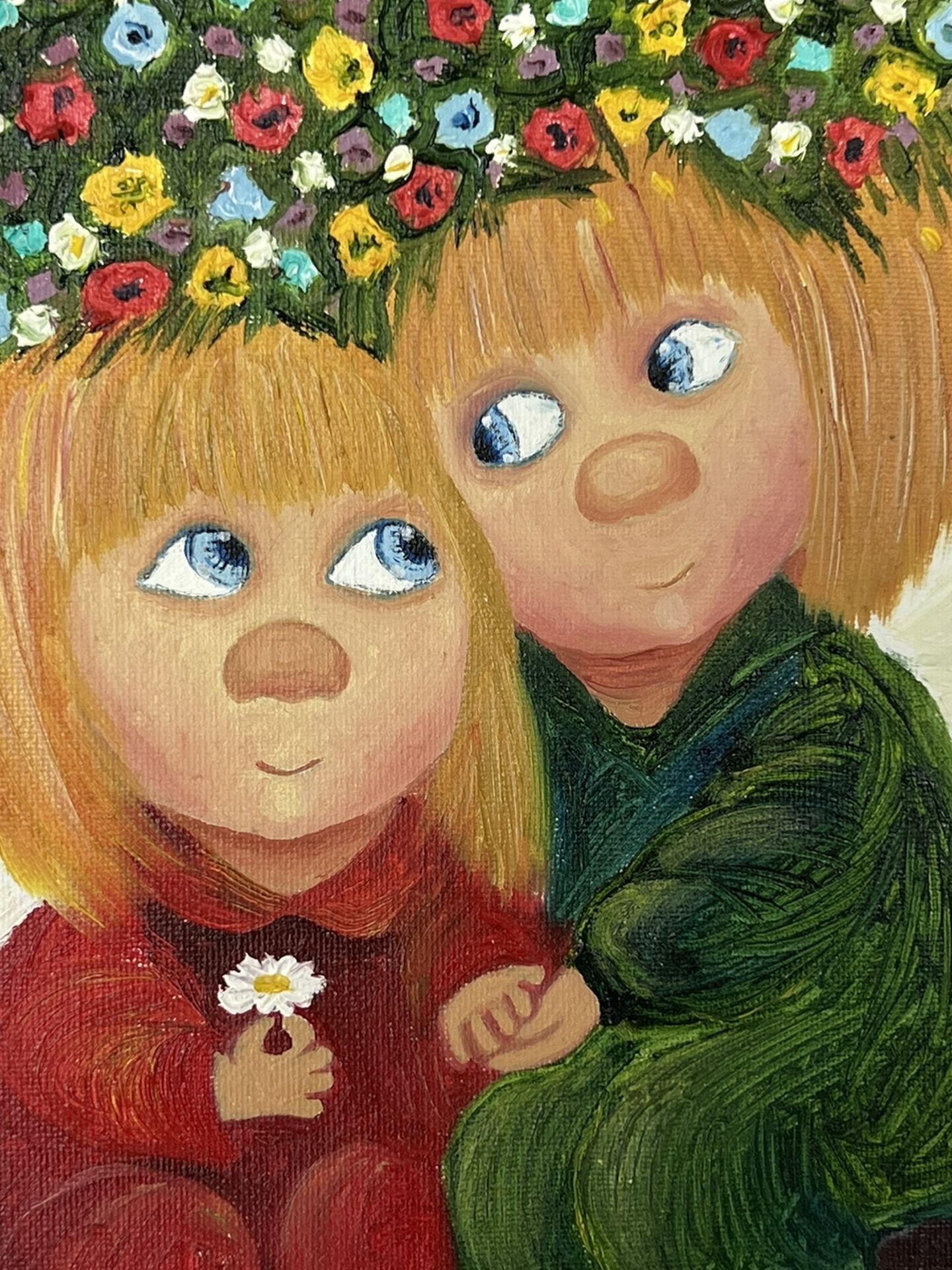 Angels Flower . Oil Painting . Original