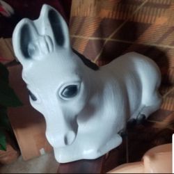 Brand is Empire, Christmas Nativity Donkey and Light Cord Blow Mold, Gray Color, Indoor and Outdoor, Measures 21" Width, Retired, Condition Brand New.