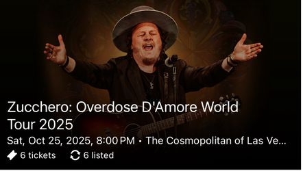 Zucchero Overdose D’Amore World Tour