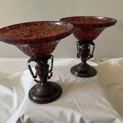 2 Mozaic Stand Holder Candles 
