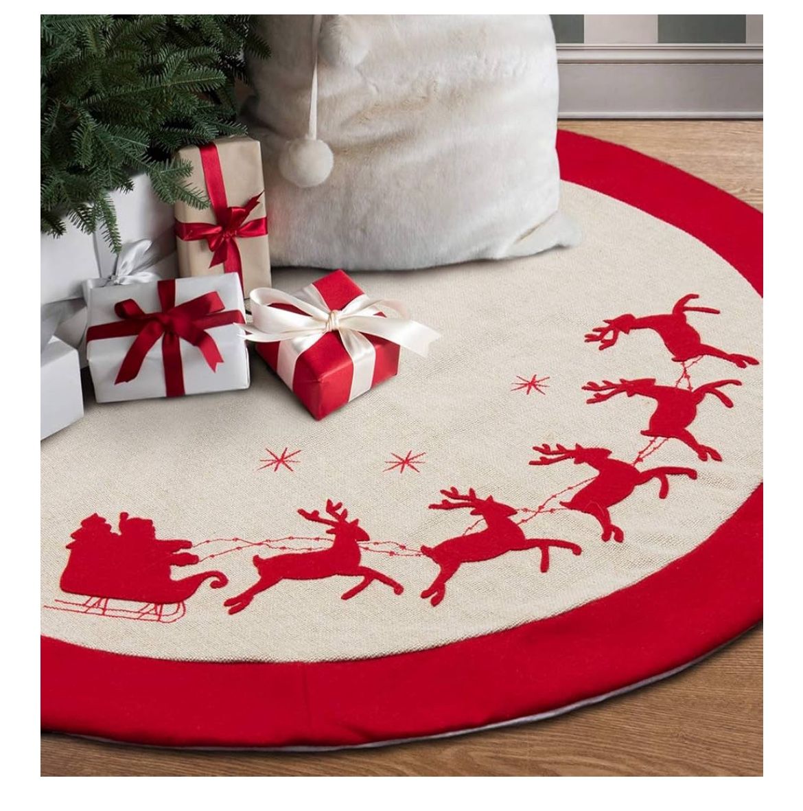 48 Inches Burlap Christmas Tree Skirt