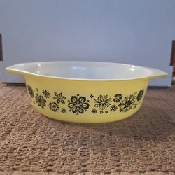 PYREX 1957 PROMO "PRESSED FLOWERS" CASSEROLE 
