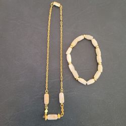 Necklace and Bracelet Set - Segmented Beads
