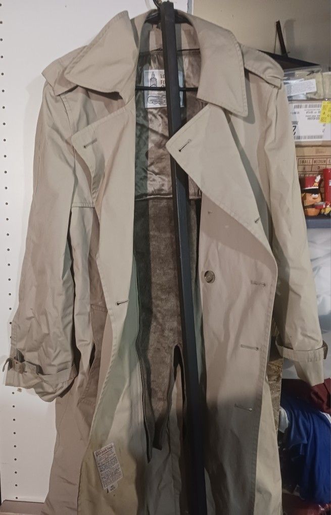 Vintage London Fog Maincoats Lined Raincoat Rain Trench Coat 42 Reg