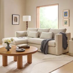 New Open Box Article Marina 90" Reversible Storage Sectional, Clover Ivory, Perfect Condition