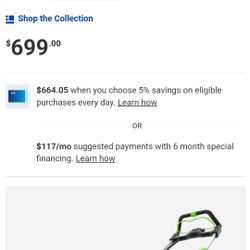 Model #LM2135SP Eco Power Lawnmower Retails $699xx