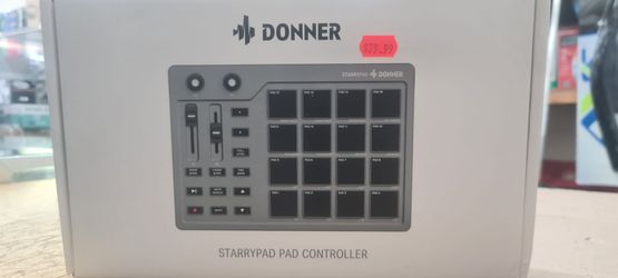 Donner MIDI Pad Beat Maker Machine Professional, Drum Machine with 16 Beat Pads, 2 Assignable Fader & Knobs and Music Production Software, USB MIDI Co