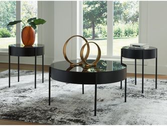 Ardoline Black 3pc Coffee Table Set