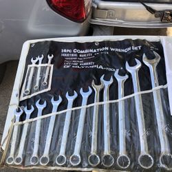 Olympia 14 Pc SAE Wrench Set Like New 3/8 To 1 1/4