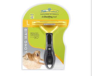 FURminator Dog DeShedding Tool, Grooming Tool For Dogs, Large, Long Hair