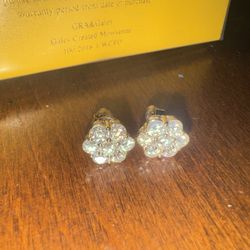 Moissanite Cluster Earrings 1.33ct Silver 925 10.5 MM