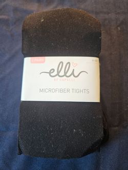 Elli by Capelli girls' microfiber tights, featuring a solid black color in size 4-6X