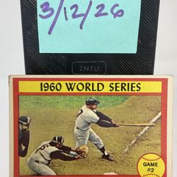 Mickey Mantle 1961 TOPPS #(contact info removed) WORLD SERIES GAME #2  “MANTLE SLAMS 2 HOMERS” Beautiful card. 