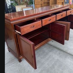 Antique Solid Rosewood Beautiful Excellent Condition Buffet Cabinet 73 Wide 33 Tall 20 Deep