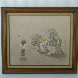 Southwestern Oil Painting Native American Hand Signed Art 