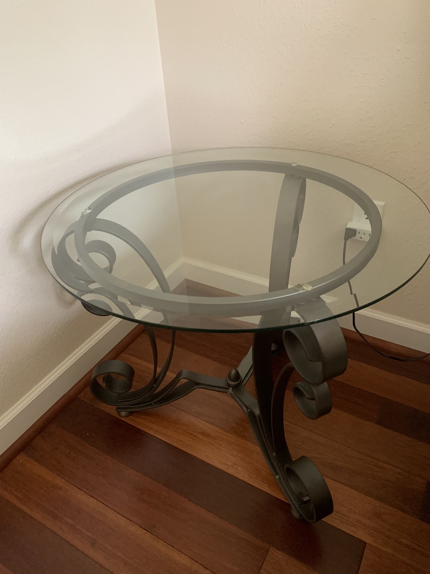 Glass Topped End Tables - Set Of 2