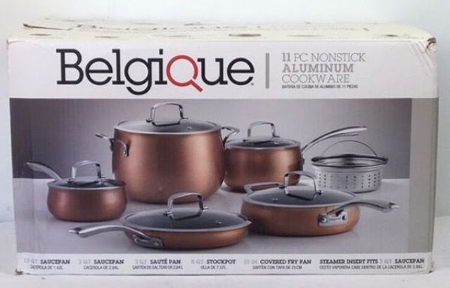 Belgique Copper Translucent 11-Piece NonStick Cookware Set