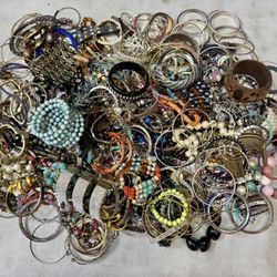 12LB Vintage Modern Destash Bead Plastic Gemstone Bangle Bracelet Jewelry B12