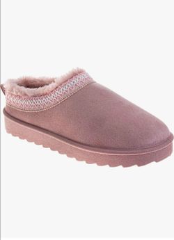 Avalanche Moccasin Slippers Faux Suede Indoor Outdoor Cozy Plush, Pink, Size 8 T