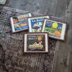 San Bernardino  Vintage Citrus Crate  Label Frames