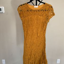Short Sleeve Dress Floral Lace Women’s Dress Size Large 