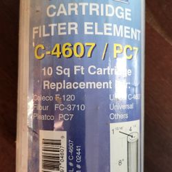 Aqua EZ Cartridge Filter Element C-4607/PC7 10 Sq Ft Pool Replacement. Brand NEW in factory packaging.
Measures 8" inches tall (Long) x 4-1/4" inches 