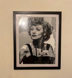 lucille ball From I Love Lucy Original Black And White Art Piece