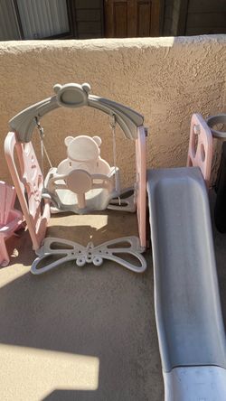 Girls swing and slide