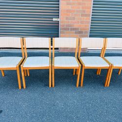 Beautiful Set 5 Mid Century Danish Modern Mobler Dining Chairs