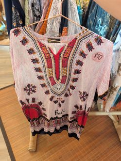 Bali Batik Print Short Sleeve Top