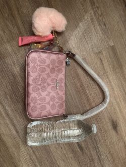 Coach mini purse with heart key chain