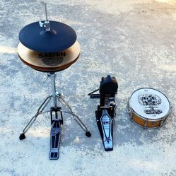 Drum set  for sale / Pearl pedal/Remo stand with  Sabian B8 hi hat 14" / Roland KD8 Kick Trigger Pad   / pearl snare   14"