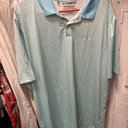 Under Armour Performance Polo – Light Blue Patterned (Size XLT)