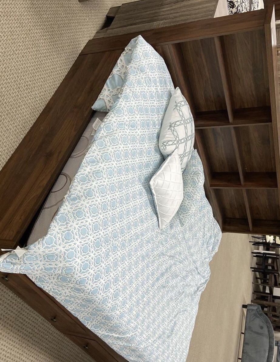 🥏🥏Cherry Bookcase Twin and Full Bedroom Set 4 Piece (Full Bed Frame dresser mirror nightstand) ☑️chest option ☑️TwinQueenKing size bed  m