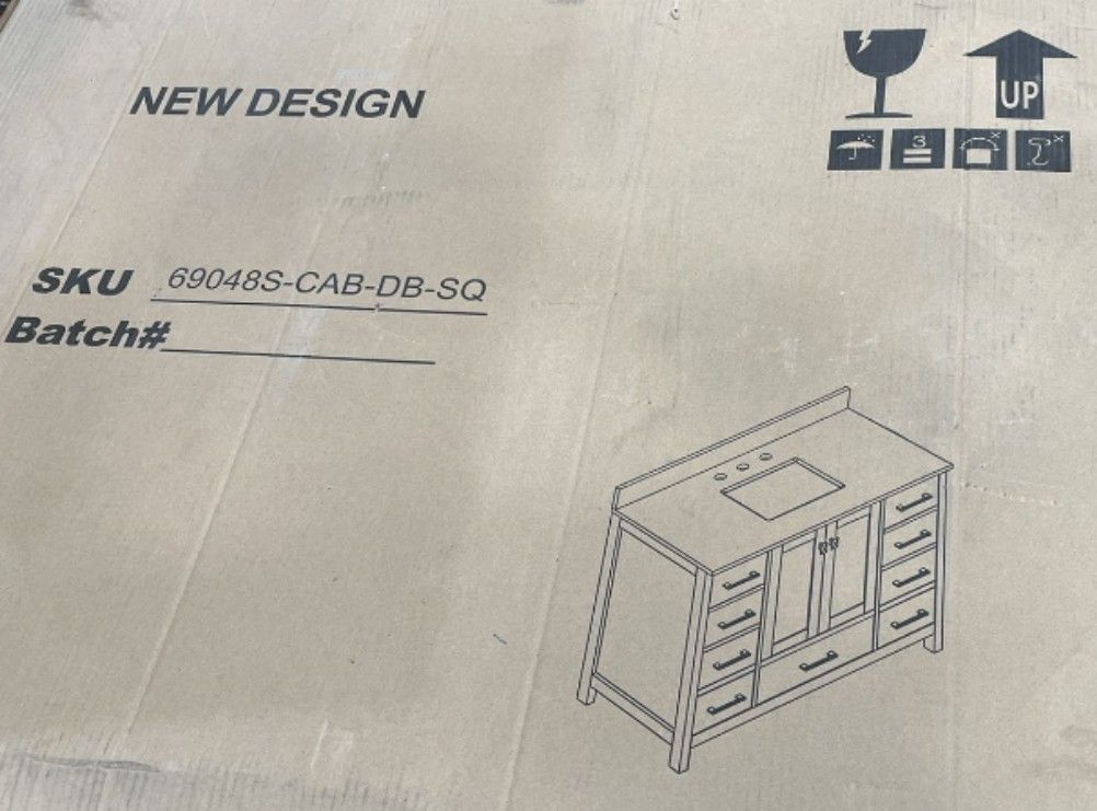 Athena 48’’ Blue Vanity and Marble Counter