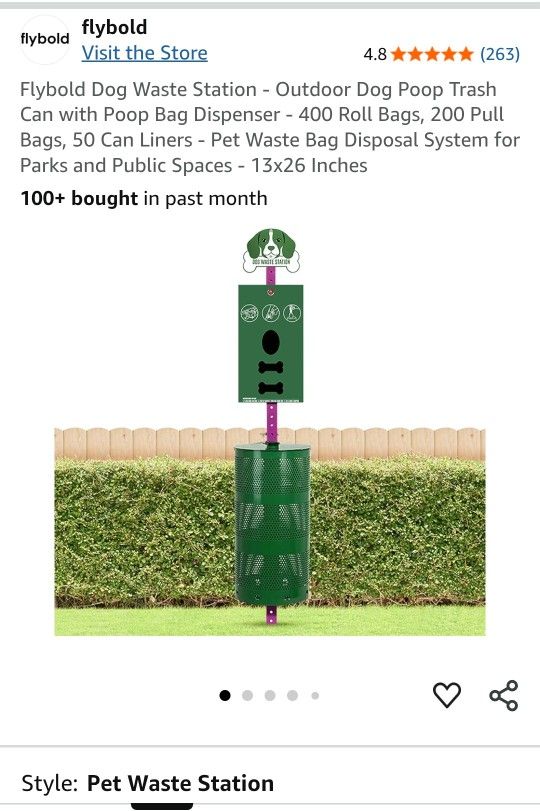 Brand New Flybold Outdoor Dog Waste Station - Complete Pet Waste Management!