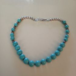 Antique Silver Turquoise Necklace 