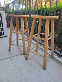 Pair of Wooden Bar Stools