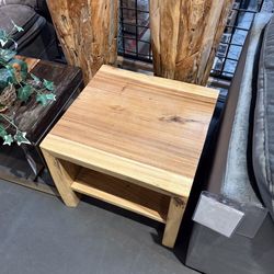 Monkey Pod Wood Square Side Table 