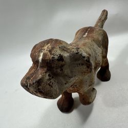 Antique Vintage Rustic Cast Iron Metal Hunting Dog Retriever Doorstop Very Heavy