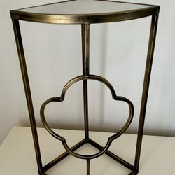 Very Cute Little Metal And Marble Corner Table
