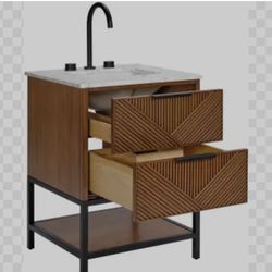 Bemma Diamond 24" Free Standing Single Basin vanity set in Walnut