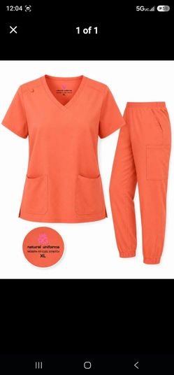 XL Coral Peach Scrub Set