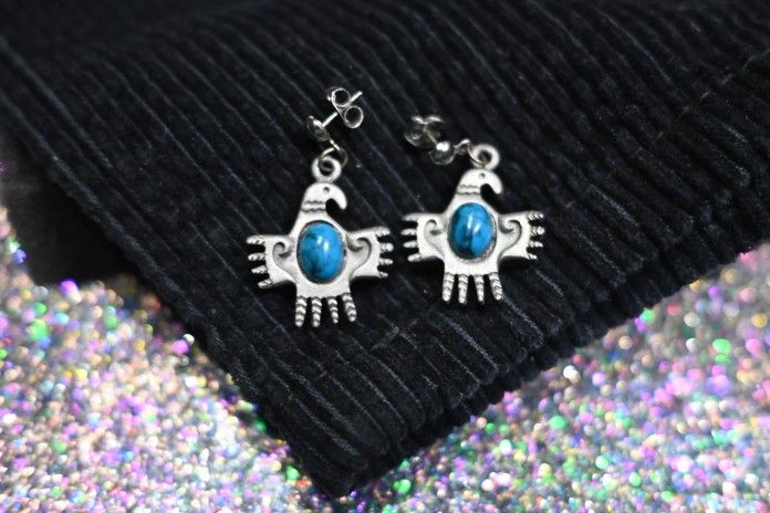 1950's Vintage Navajo Thunderbird Earrings Like New